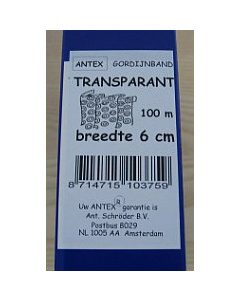 Antex 301284 Gordijnband transparant 6 cm - Meter