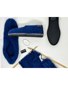 Botties WKF02_004_00025 Brei & Vilt pakket Winter Kit 2 - Wash+Filz-it! Indigo garen basistoer White maat S+ 40-41 (EU) - Kleur 25