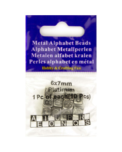 Merkloos 12014.0031 Letterkralen 6x7mm  A-E-I-N-O-P-Q-R-S-U - Kaart