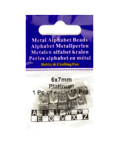 Merkloos 12014.0041 Letterkralen 6x7mm  A-E-I-O-U-V-W-X-Y-Z - Kaart