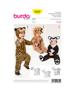 Burda patroon 2355 dierenkostuum. Maat: 74-98 - STUK
