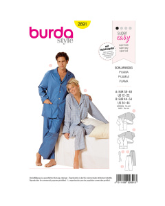 Burda patroon 2691 pyjama. Maat: 38-48 / 44-54 - STUK