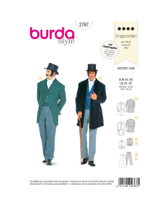 Burda patroon 2767 historisch mannenkostuum 1848. Maat: 44-60 - STUK