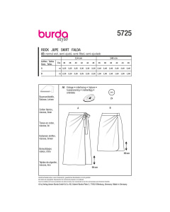 Burda naaipatroon 5725 rood - Rok maat 36-46
 - STUK