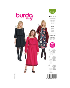 Burda naaipatroon 5772 groen - Jurk maat 37-48 - STUK