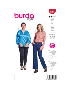 Burda naaipatroon 5780 rood - Blouse maat 36-48 - STUK