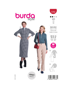 Burda naaipatroon 5792 rood - Jurk/Top maat 36-46 - STUK