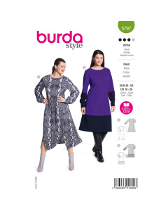 Burda naaipatroon 5797 groen - Jurk maat 44-54 - STUK