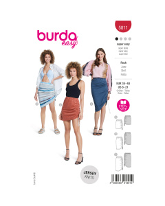 Burda naaipatroon 5811 rood - Rok maat 34-48 - STUK