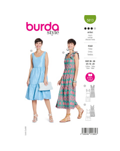 Burda naaipatroon 5813 groen - Jurk maat 36-46 - STUK