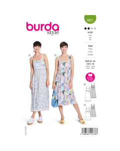 Burda naaipatroon 5821 groen - Jurk maat 34-44 - STUK