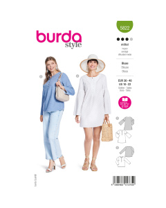 Burda naaipatroon 5822 groen - Blouse maat 36-48 - STUK