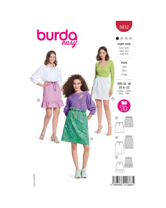 Burda naaipatroon 5832 rood - Rok maat 34-48 - STUK