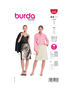 Burda naaipatroon 5836 rood - Rok maat 36-48 - STUK