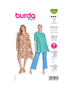 Burda naaipatroon 5841 groen - Jurk & Tuniek maat 46-60 - STUK