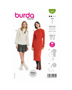 Burda naaipatroon 5859 groen - Jurk en top maat 34-44 - STUK