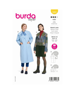 Burda naaipatroon 5860 geel - Jas & Mantel - maat 34-44 - STUK
