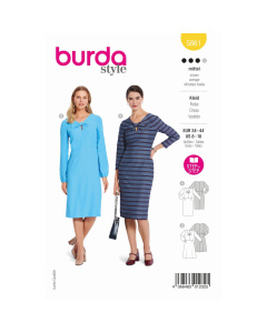 Burda naaipatroon 5861 geel - Jurk - maat 34-44 - STUK
