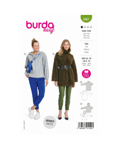Burda naaipatroon 5867 groen - Pulli top maat 34-44 - STUK