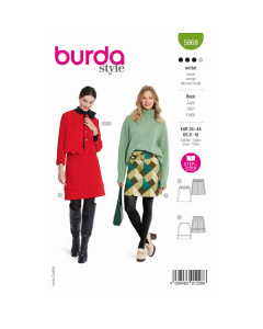 Burda naaipatroon 5868 groen - Rok maat 34-44 - STUK