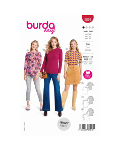 Burda naaipatroon 5876 rood - T-shirt - maat 34-48
 - STUK
