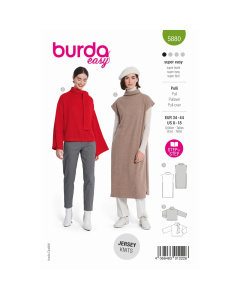 Burda naaipatroon 5880 groen - Top maat 34-44 - STUK