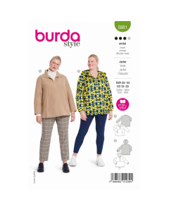 Burda naaipatroon 5881 groen - Jas maat 44-54 - STUK