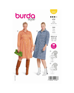 Burda naaipatroon 5882 geel - Jurk - maat 44-54 - STUK