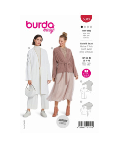 Burda naaipatroon 5883 rood - Jas & Mantel - maat 34-44
 - STUK