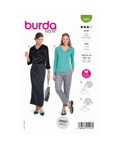 Burda naaipatroon 5886 groen - Shirt maat 34-44 - STUK
