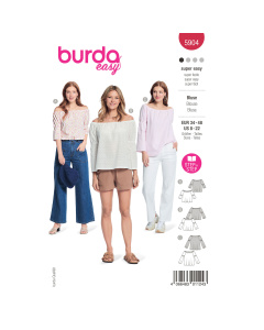 Burda naaipatroon 5904 rood - Blouse maat 34-48 - STUK