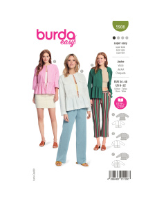 Burda naaipatroon 5906 groen - Jacket maat 34-48 - STUK