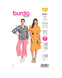 Burda naaipatroon 5921 geel - Jurk & Top maat 34-44 - STUK