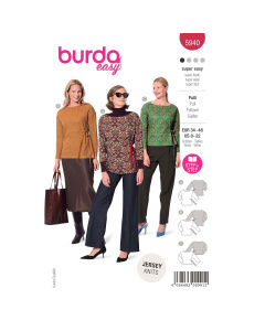 Burda naaipatroon 5940 rood - Top maat 34-48 - STUK