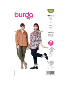 Burda naaipatroon 5965 groen - Cape met armsplitten en kleine kraag maat 34-48 - STUK