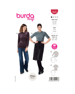 Burda naaipatroon 5970 rood - Top Slim Fit met nekband maat 34-44 - STUK