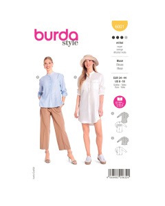 Burda naaipatroon 6001 geel - Blouse maat 34-44 - STUK