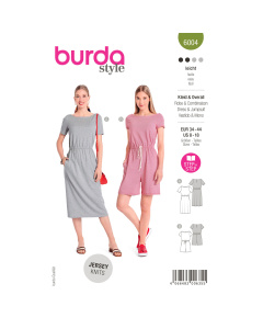 Burda naaipatroon 6004 groen - Jurk/Jumpsuit maat 34-44 - STUK