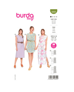 Burda naaipatroon 6009 groen - Jurk maat 34-48 - STUK