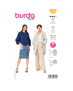 Burda naaipatroon 6022 geel - Jas maat 34-44 - STUK