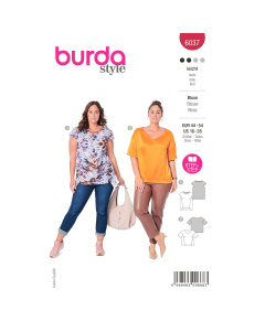 Burda naaipatroon 6037 rood - Blouse maat 44-54 - STUK