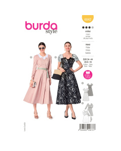 Burda naaipatroon 6042 geel - Jurk maat 34-44 - STUK