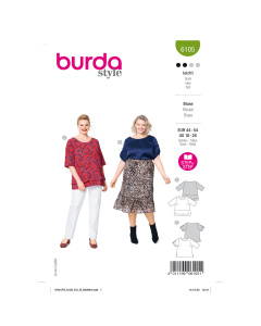 Burda patroon 6105 Blouse. Maat: 44-54 - STUK