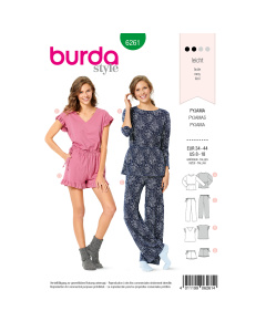 Burda patroon 6261 pyjama. Maat: 34-44 - STUK