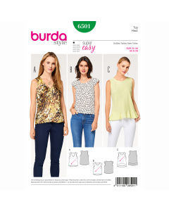 Burda patroon 6501 topje. Maat: 34-46 - STUK