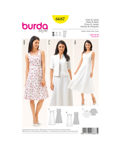 Burda patroon 6687 jurk en jasje. Maat: 36-50 - STUK