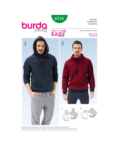 Burda patroon 6718 trui. Maat: 46-56 - STUK
