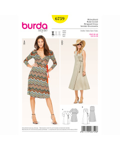 Burda patroon 6759 wikkeljurk. Maat: 36-46 - STUK