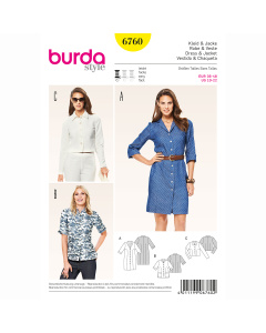 Burda patroon 6760 jurk jasje. Maat: 36-48 - STUK