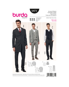 Burda patroon 6871 pak en vest. Maat: 44-60 - STUK